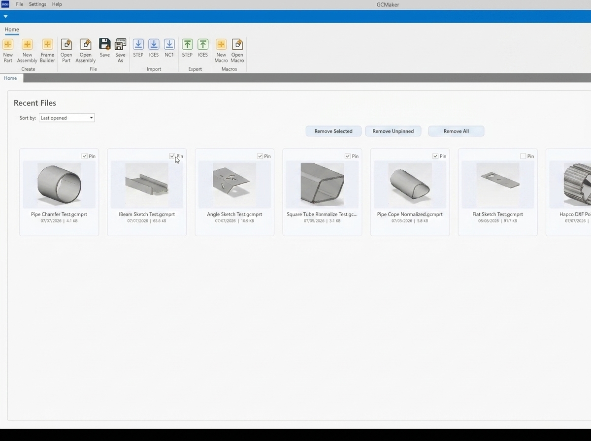 GCmaker CAD/CAM Software Homepage Interface
